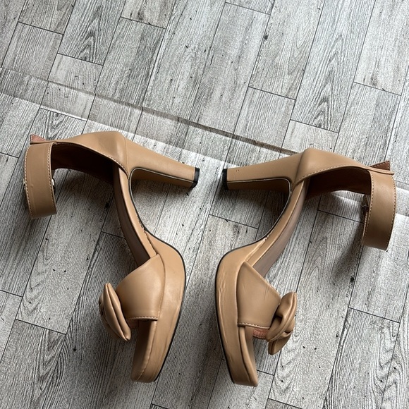 Bow Knot High-Heeled Platform Sandals Buckle Thick Heel Sole women’s 10 (40) - Picture 5 of 14